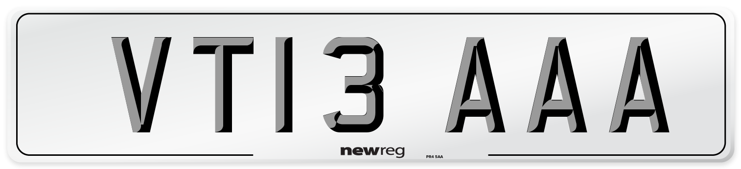 VT13 AAA Number Plate from New Reg